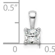 14k White Gold 1/2 carat Lab Grown Diamond VS/SI+ G+ Cushion Complete Four Prong Pendant - Birthstone Company
