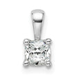 14k White Gold 1/2 carat Lab Grown Diamond VS+ F+ Cushion Complete Four Prong Pendant - Birthstone Company