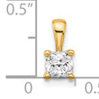 14k 1/2 carat Certified Lab Grown Diamond VS/SI+ G+ Cushion Complete Four Prong Pendant - Birthstone Company