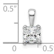 14k White Gold 3/4 carat Lab Grown Diamond VS+ F+ Cushion Complete Four Prong Pendant - Birthstone Company