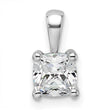 14k White Gold 3/4 carat Lab Grown Diamond VS/SI+ G+ Cushion Complete Four Prong Pendant - Birthstone Company