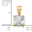 14k 3/4 carat Certified Lab Grown Diamond VS/SI+ G+ Cushion Complete Four Prong Pendant - Birthstone Company