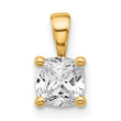14k 3/4 carat Lab Grown Diamond VS+ F+ Cushion Complete Four Prong Pendant - Birthstone Company