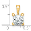 14k 1 carat Lab Grown Diamond VS/SI+ G+ Cushion Complete Four Prong Pendant - Birthstone Company