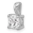 14k White Gold 1 1/2 carat Certified Lab Grown Diamond VS+ F+ Cushion Complete Four Prong Pendant - Birthstone Company