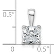 14k White Gold 1 1/2 carat Lab Grown Diamond VS/SI+ G+ Cushion Complete Four Prong Pendant - Birthstone Company