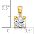 14k 1 1/2 carat Certified Lab Grown Diamond VS/SI+ G+ Cushion Complete Four Prong Pendant - Birthstone Company