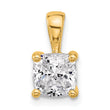14k 1 1/2 carat Certified Lab Grown Diamond VS/SI+ G+ Cushion Complete Four Prong Pendant