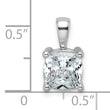 14k White Gold 2 carat Certified Lab Grown Diamond VS/SI+ G+ Cushion Complete Four Prong Pendant - Birthstone Company