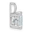 14k White Gold 2 1/2 carat Lab Grown Diamond VS+ F+ Cushion Complete Four Prong Pendant - Birthstone Company