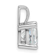 14k White Gold 3 carat Lab Grown Diamond VS+ F+ Cushion Complete Four Prong Pendant - Birthstone Company