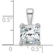 14k White Gold 3 carat Lab Grown Diamond VS/SI+ G+ Cushion Complete Four Prong Pendant - Birthstone Company