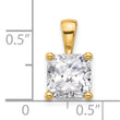 14k 3 carat Certified Lab Grown Diamond VS+ F+ Cushion Complete Four Prong Pendant - Birthstone Company