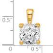 14k 4 carat Certified Lab Grown Diamond VS/SI+ G+ Cushion Complete Four Prong Pendant - Birthstone Company