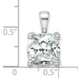 14k White Gold 5 carat Certified Lab Grown Diamond VS/SI+ G+ Cushion Complete Four Prong Pendant - Birthstone Company