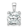 14k White Gold 5 carat Certified Lab Grown Diamond VS/SI+ G+ Cushion Complete Four Prong Pendant - Birthstone Company