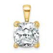 14k 5 carat Certified Lab Grown Diamond VS+ F+ Cushion Complete Four Prong Pendant
