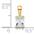 14k 1/2 carat Lab Grown Diamond VS/SI+ G+ Radiant Complete Four Prong Pendant - Birthstone Company