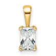 14k 1/2 carat Lab Grown Diamond VS/SI+ G+ Radiant Complete Four Prong Pendant - Birthstone Company