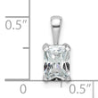 14k White Gold 3/4 carat Lab Grown Diamond VS/SI+ G+ Radiant Complete Four Prong Pendant - Birthstone Company