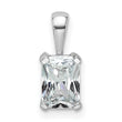 14k White Gold 3/4 carat Lab Grown Diamond VS/SI+ G+ Radiant Complete Four Prong Pendant - Birthstone Company