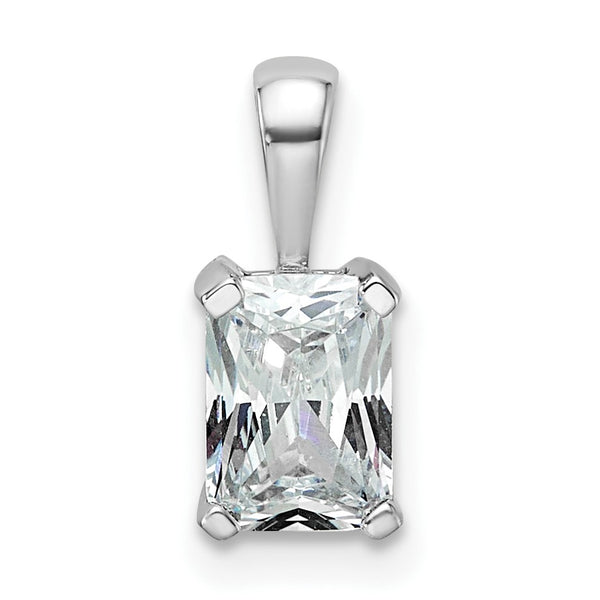 14k White Gold 3/4 carat Lab Grown Diamond VS+ F+ Radiant Complete Four Prong Pendant - Birthstone Company