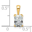 14k 3/4 carat Lab Grown Diamond VS+ F+ Radiant Complete Four Prong Pendant - Birthstone Company