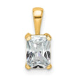 14k 3/4 carat Lab Grown Diamond VS/SI+ G+ Radiant Complete Four Prong Pendant - Birthstone Company