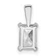 14k White Gold 1 carat Lab Grown Diamond VS+ F+ Radiant Complete Four Prong Pendant - Birthstone Company