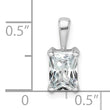 14k White Gold 1 carat Certified Lab Grown Diamond VS/SI+ G+ Radiant Complete Four Prong Pendant - Birthstone Company