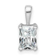 14k White Gold 1 carat Lab Grown Diamond VS+ F+ Radiant Complete Four Prong Pendant - Birthstone Company