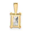 14k 1 carat Lab Grown Diamond VS+ F+ Radiant Complete Four Prong Pendant - Birthstone Company