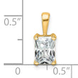 14k 1 carat Lab Grown Diamond VS+ F+ Radiant Complete Four Prong Pendant - Birthstone Company