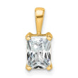 14k 1 carat Certified Lab Grown Diamond VS/SI+ G+ Radiant Complete Four Prong Pendant - Birthstone Company