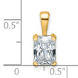 14k 1 1/2 carat Certified Lab Grown Diamond VS/SI+ G+ Radiant Complete Four Prong Pendant - Birthstone Company