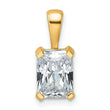 14k 1 1/2 carat Lab Grown Diamond VS/SI+ G+ Radiant Complete Four Prong Pendant - Birthstone Company