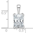 14k White Gold 2 1/2 carat Lab Grown Diamond VS+ F+ Radiant Complete Four Prong Pendant - Birthstone Company