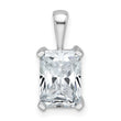 14k White Gold 2 1/2 carat Lab Grown Diamond VS+ F+ Radiant Complete Four Prong Pendant - Birthstone Company