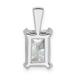 14k White Gold 3 carat Lab Grown Diamond VS+ F+ Radiant Complete Four Prong Pendant - Birthstone Company