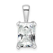 14k White Gold 3 carat Lab Grown Diamond VS+ F+ Radiant Complete Four Prong Pendant - Birthstone Company