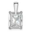 14k White Gold 4 carat Lab Grown Diamond VS/SI+ G+ Radiant Complete Four Prong Pendant - Birthstone Company
