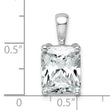 14k White Gold 4 carat Lab Grown Diamond VS/SI+ G+ Radiant Complete Four Prong Pendant - Birthstone Company