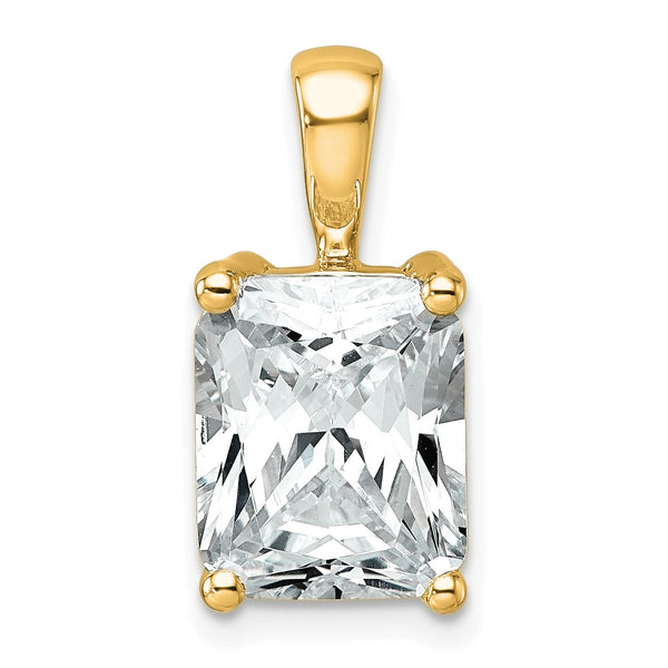14k 4 carat Lab Grown Diamond VS/SI+ G+ Radiant Complete Four Prong Pendant - Birthstone Company