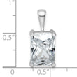 14k White Gold 5 carat Lab Grown Diamond VS/SI+ G+ Radiant Complete Four Prong Pendant - Birthstone Company