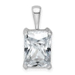 14k White Gold 5 carat Lab Grown Diamond VS/SI+ G+ Radiant Complete Four Prong Pendant - Birthstone Company