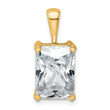 14k 5 carat Lab Grown Diamond VS+ F+ Radiant Complete Four Prong Pendant - Birthstone Company