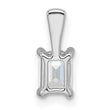 14k White Gold 1/2 carat Lab Grown Diamond VS+ F+ Emerald Complete Four Prong Pendant - Birthstone Company