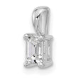 14k White Gold 1/2 carat Lab Grown Diamond VS+ F+ Emerald Complete Four Prong Pendant - Birthstone Company