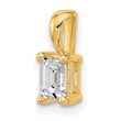 14k 1/2 carat Certified Lab Grown Diamond VS+ F+ Emerald Complete Four Prong Pendant - Birthstone Company