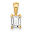 14k 1/2 carat Certified Lab Grown Diamond VS+ F+ Emerald Complete Four Prong Pendant - Birthstone Company